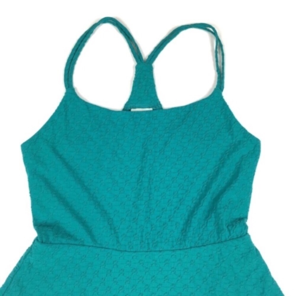 MOSSIMO Dress Skater Sun Textured Racerback Y2K 90s Style Vibes Teal Size Small - Picture 3 of 7